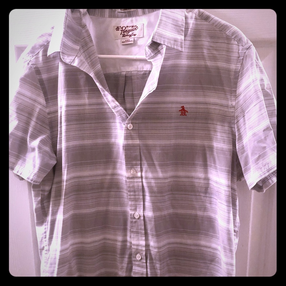Men’s Penguin Short Sleeve Button Down